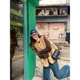 京多梦环保皮草皮毛一体马甲女2026春秋新款保暖百搭美拉德毛毛无袖外套 棕色 M （80-100斤）