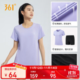 361°跑步运动套装女士夏季衣服新款休闲短袖短裤两件套662414001H-4