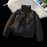 贵人鸟卡其羽绒棉服男冬季新款加厚保暖棉袄外套 黑色 L