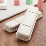 喜得润 小麦筷叉勺便携餐具套装 筷子勺子叉子汤匙便携旅行学生儿童套装 翻盖式便携盒1个【颜色随机】