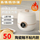 迷你电饭煲家用小型1-2人用多功能小电饭锅0涂层一人食小型2-3人 【黑陶晶内胆】+蒸笼电饭锅 2L
