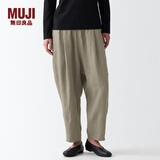 无印良品（MUJI）女式 亚麻 灯笼裤 裤子 长裤 休闲裤 萝卜裤 BEG09C2S 浅灰棕色 S(155/62A)