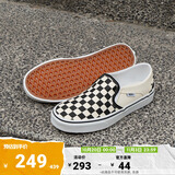 VANS范斯官方 Asher黑白棋盘格夏日一脚蹬女鞋帆布鞋 黑色黑白棋盘格(女款) 36