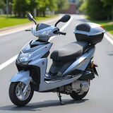 爱立新125cc摩托车踏板车燃油助力女式踏板代步车外卖车国四电喷可上牌 灰色机械版(USB/尾箱/合格证)不能上牌/运费到付