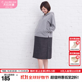 犬印本铺（INUjIRUSHI）孕妇装女日式长袖带帽连衣裙外出服 灰色