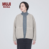无印良品（MUJI）女式  长毛抓绒 夹克 短款外套女  简约风 BB2NSA3A 浅灰色 M(160/84A)