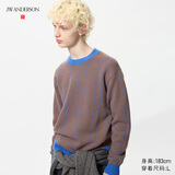 优衣库合作款男装女装柔软绵羊毛圆领针织衫长袖毛衣25秋冬479841 62 粉蓝色 M