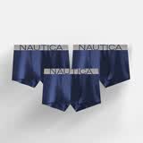诺帝卡（NAUTICA）商务男士内裤3条装亲肤无感透气短裤四角品牌内衣男平角裤衩正品 深海蓝+深海蓝+深海蓝 3条 XL