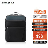 新秀丽（Samsonite）男士双肩包14英寸大容量商务背包牛皮电脑包生日礼物 TM0