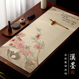 漢墨彩绘精制卷装毛毡垫  中国风加厚耐磨防滑学生书法书画桃花毡子 文房四宝毛笔宣纸用桌垫毛毡布