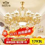 羽良 欧式客厅吊灯大气复式楼水晶餐厅卧室广东中山灯具套餐三室两厅 凤凰牡丹-18头（直径1.2米）