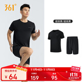 361°跑步运动套装男休闲健身宽松短袖短裤夏季男两件套652414001H-3