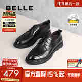 百丽职场通勤商务皮鞋男2025秋冬新款牛皮经典正装鞋8QC01AM5 黑色 42 (260mm)