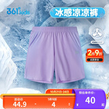 361°儿童短裤夏季男女童3-12岁透气运动裤梭织五分裤 紫 160