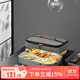 泰福高（TAFUCO）316不锈钢饭盒上班族大容量便携便当盒学生餐盘5分隔带汤碗T5215