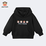 大嘴猴（paul frank）童装连帽卫衣2025秋冬款男女童舒适保暖多色中大童潮流百搭上衣 43AF黑色 140