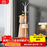 安尔雅衣帽架铁艺衣架落地卧室立式简易挂衣架室内多挂钩 简易款白色