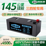 猛硕电动车锂电池蓄电池48V72V60V外卖快递三轮车磷酸铁锂摩托车电瓶 三四轮专用60V125Ah (130-145公里) 宁德铁锂