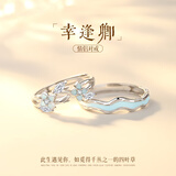 拾爱情侣对戒小众设计戒指足银999活口轻奢高级感情人节礼物送男女友