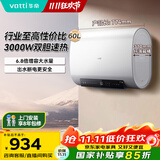 华帝（VATTI）国家补贴15%【小飞翼K6】60升电热水器超薄双胆扁桶3000w速热节能出水断电 DDF60-i14201以旧换新