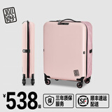 JOLLYING超薄11CM可折叠行李箱登机拉杆箱男女放缝隙省空间伸缩密码旅行箱 樱花粉【加厚PC箱壳】 20英寸 lite-登机箱【三边115CM】