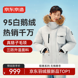 京东京造【进口极寒95鹅绒服】羽绒服男外套女冬季新款中长款 冰川灰 M