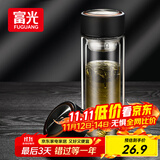 富光男女士双层玻璃杯 支持团购经典简约304茶隔水杯子便携创意泡茶杯