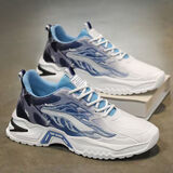 昌祥回力鞋子男秋季新款跑步鞋休闲皮面防水防滑增高耐磨软底老爹运动男鞋 RF-9177白蓝 42