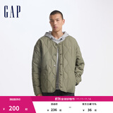 GAP男装印花logo波浪绗线外套轻薄简约风棉服619672 浅绿色 S (165/88A) 亚洲尺码