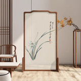 屏风隔断客厅入户门玄关卧室遮挡家用新中式实木办公室风水卫生间 选图3 画布小样（售出不退）