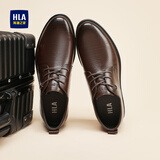 海澜之家HLA皮鞋男士商务休闲春夏德比正装鞋子男H135/H171 棕色42