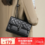 红蜻蜓包包女包2025新款真牛皮金珠链单肩斜挎腋下包送女友生日礼物