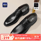 海澜之家HLA皮鞋男商务正装秋冬鞋子德比休闲男鞋HAAPXM4DBG576 黑色42