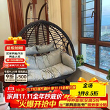 紫叶（ziye）双人吊椅吊篮欧式懒人摇篮椅室内吊床户外阳台摇椅成人秋千藤椅