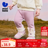 迷你巴拉女童冬新款裤子萌趣可爱弹力长裤【打底裤】 紫红60211 90 cm