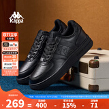 KAPPA卡帕男鞋板鞋男秋冬新款透气小白鞋子男百搭休闲鞋情侣跑步运动鞋 黑色 35