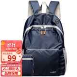 高尔夫（GOLF）双肩包男女可折叠电脑背包书包14英寸轻便户外旅行包旅游运动登山