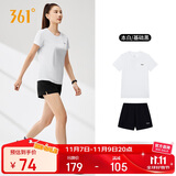 361°跑步运动套装女士夏季衣服新款速干短袖短裤两件套662524001H-1