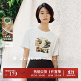播商场同款Houzichao联名T恤女松弛感宽松短袖BDR3YD1751 W10雪见 M