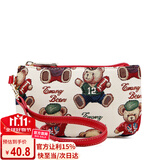 小熊依恋时尚萌趣手拿包拉链女士零钱包 休闲女手包手机包