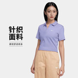 耐克NIKE女短袖T恤POLO衫 运动休闲简约时尚DV7885-533浅紫M