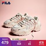 FILA斐乐女鞋休闲鞋鱼刺二代老爹鞋运动鞋增高厚底慢跑鞋SOFIA Ⅱ 奶白/烟玫粉-GR 38.5