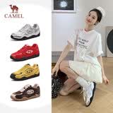 骆驼（CAMEL）月牙德训鞋女运动百搭板鞋网面休闲鞋 L25S577059A 白/银/黑 37