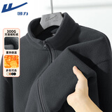 回力（Warrior）摇粒绒加绒运动外套男款秋冬季加厚保暖冲锋衣内胆男士潮牌夹克