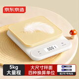 京东京造 电子秤 家用厨房秤克重秤5kg大量程食物秤烘焙秤配2节7号电池