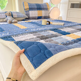 雅鹿牛奶绒床垫子1.5x2米被褥铺底毛毯防水软褥子厚床护垫家用可机洗 简格YS【A类亲肤 舒适保暖】 120*200cm单件褥垫