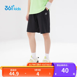 361°儿童短裤夏季男女童3-12岁透气运动裤梭织五分裤 黑 170