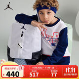 Jordan耐克AJ双肩包 NIKE大学生电脑包大容量书包 白色/黑曜石 8/20