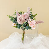 立始新婚领证手捧花新娘结婚高级感仿真干花球婚纱照婚礼当天永生花 森系尤加利绣球浅紫 20*33cm
