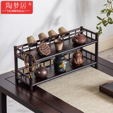 陶梦居茶杯架子茶具茶器收纳架茶桌紫砂壶摆放架桌面上博古架小型置物架